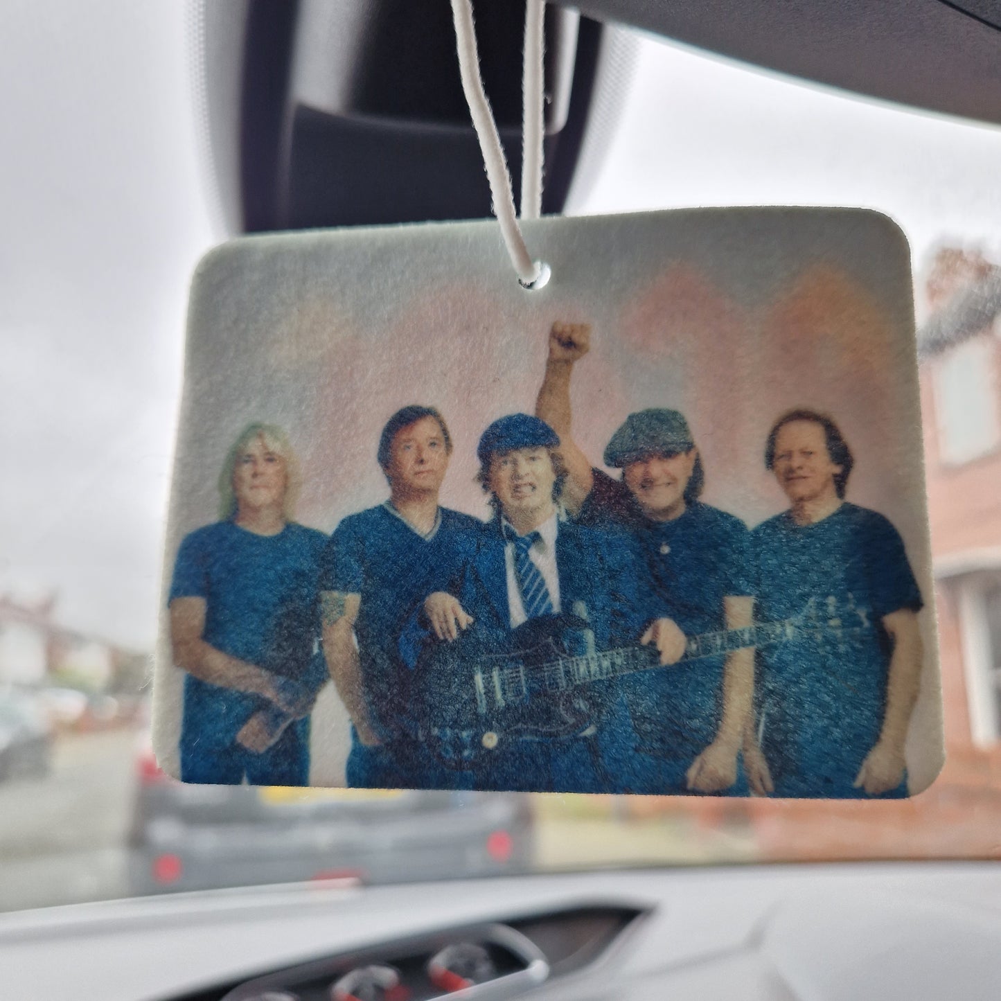 acdc group image on picture car air freshener perfect gift for music lovers