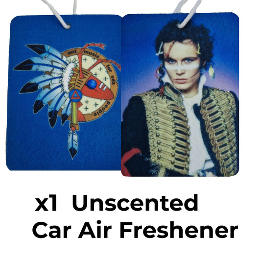 adam and the ants double sided photo car air freshener - adam ant plus adam and the ants logo - 1x unscented air freshener