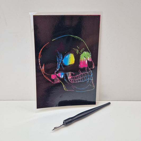 art skull print scratch art design