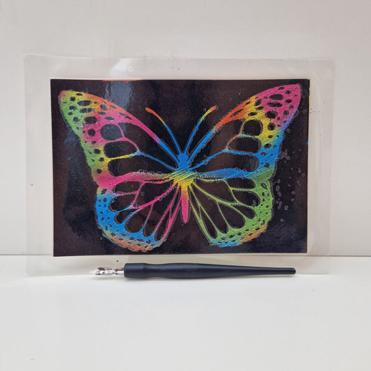 insects print butterfly scratch art