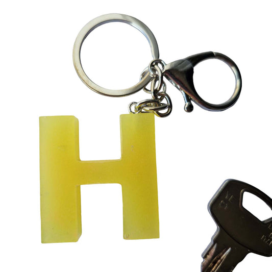letter keyrings H coolest yellow