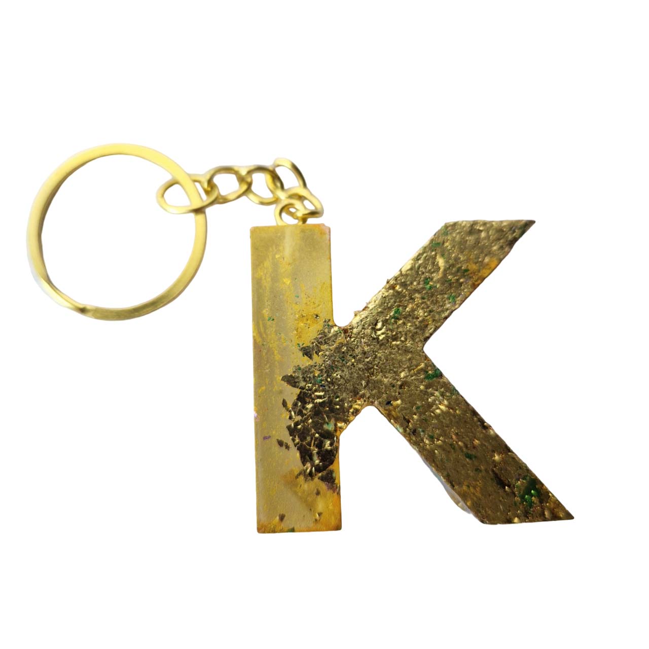 alphabet keyring gold foil K