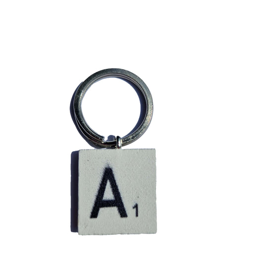 alphabet keyring initial a scrabble style letter a