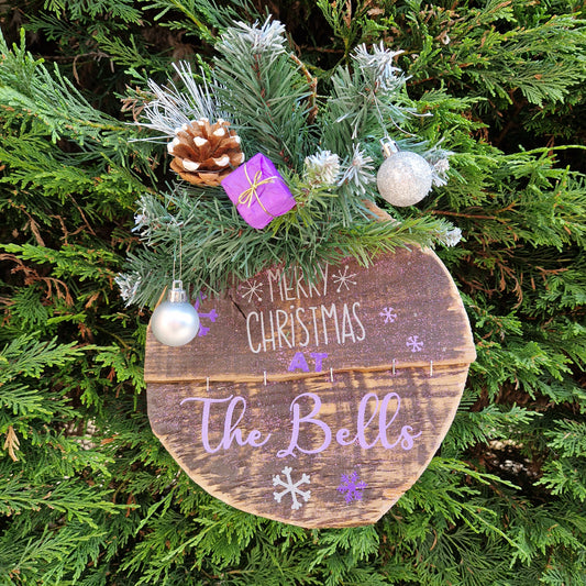 merry christmas at the |  purple christmas signs wood 
