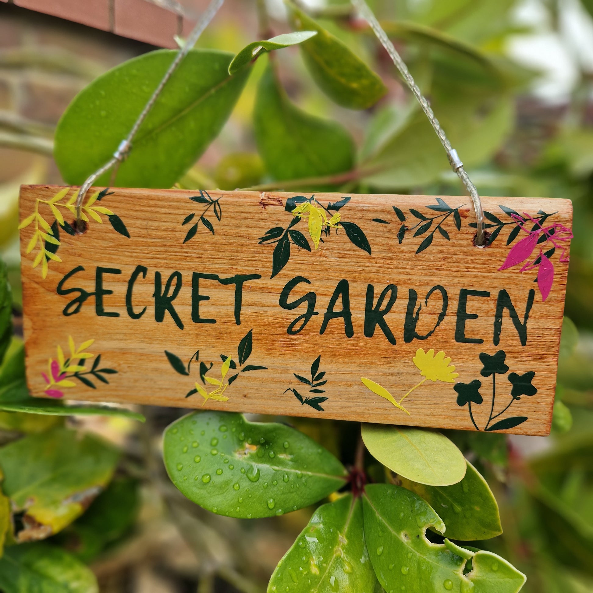 secret garden decor outdoor hanging sign gifts for gardeners