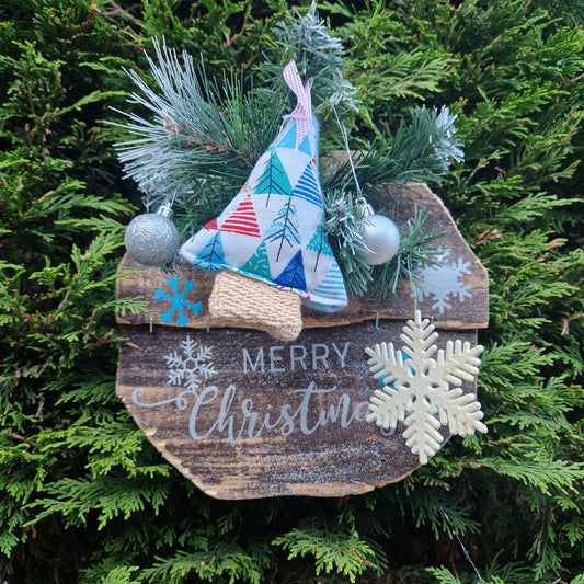 silver and blue decor wooden signs for christmas