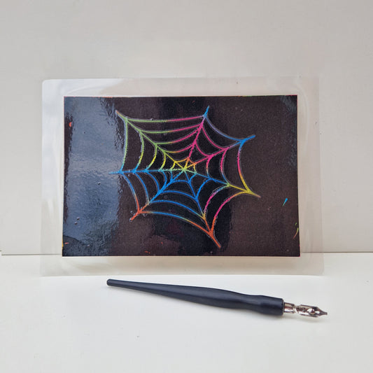 spider web print rainbow design 