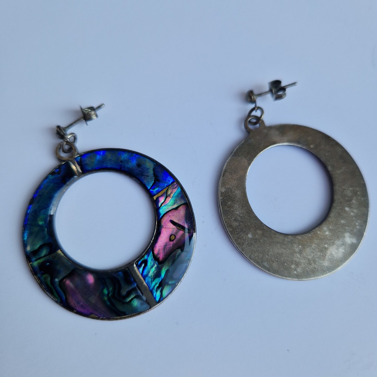 vintage drop earrings, abalone shell