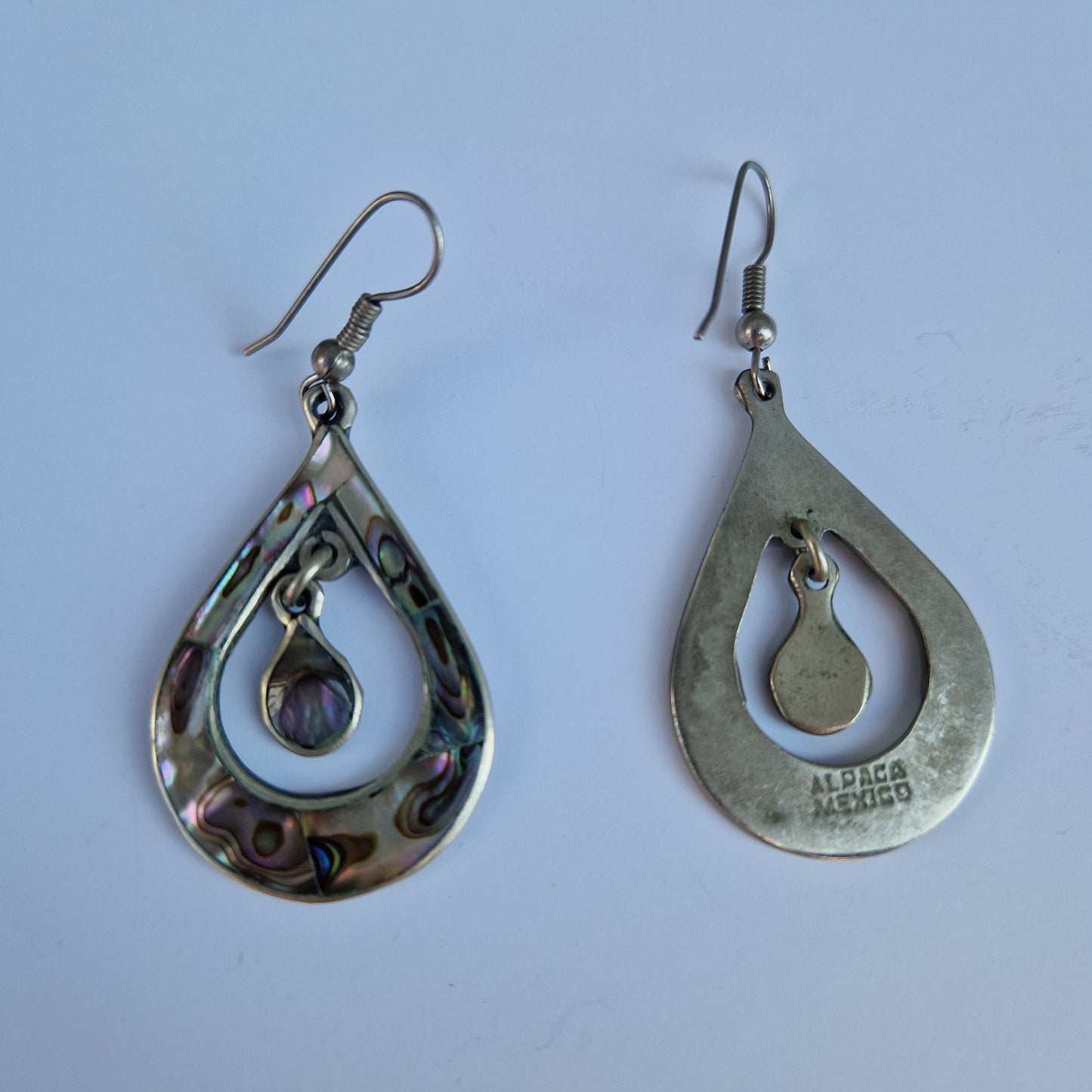 vintage drop earrings, abalone earrings