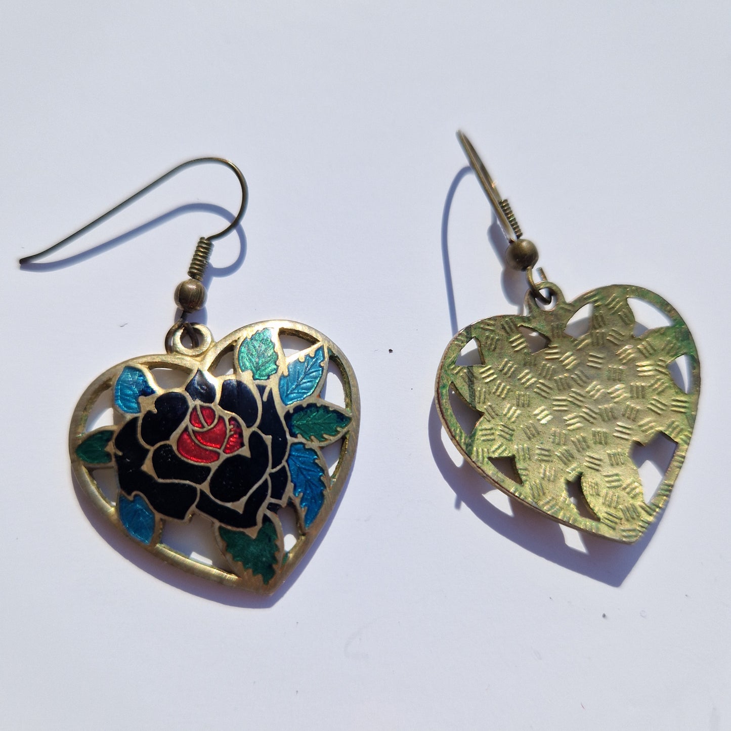 vintage drop earrings uk, cloisonne jewellery