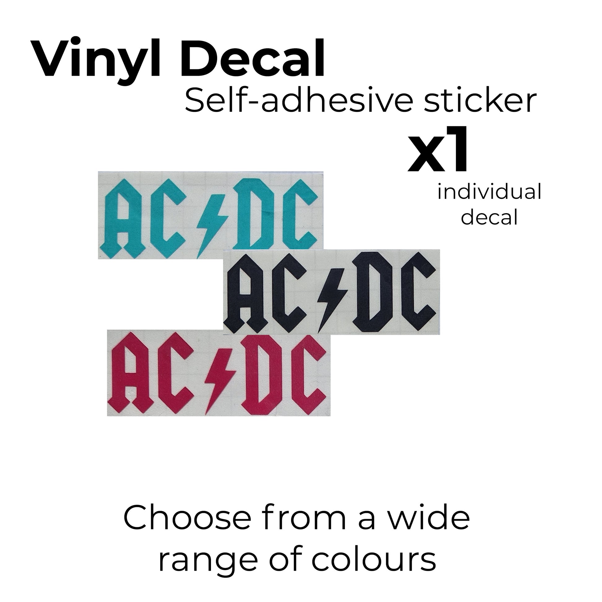 acdc sticker music decal, wide range of colours availably, qty 1x