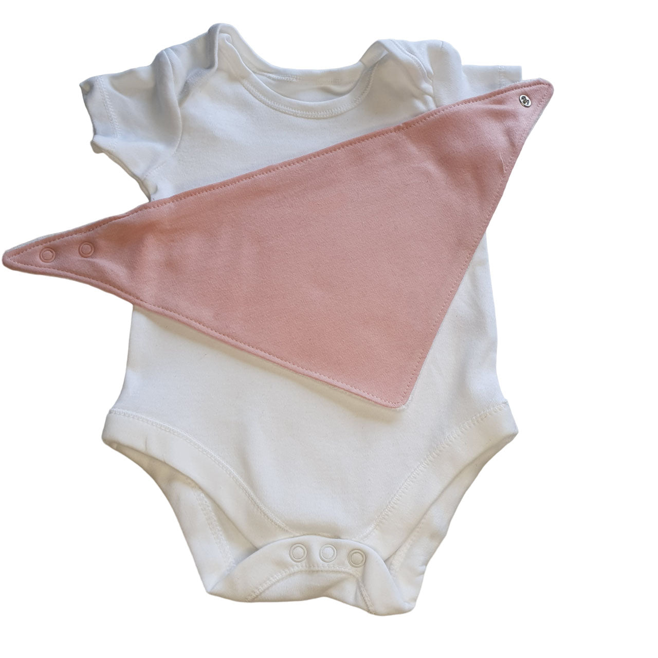 blank baby vest with pink bandana bib personalised new baby gift age 3-6m
