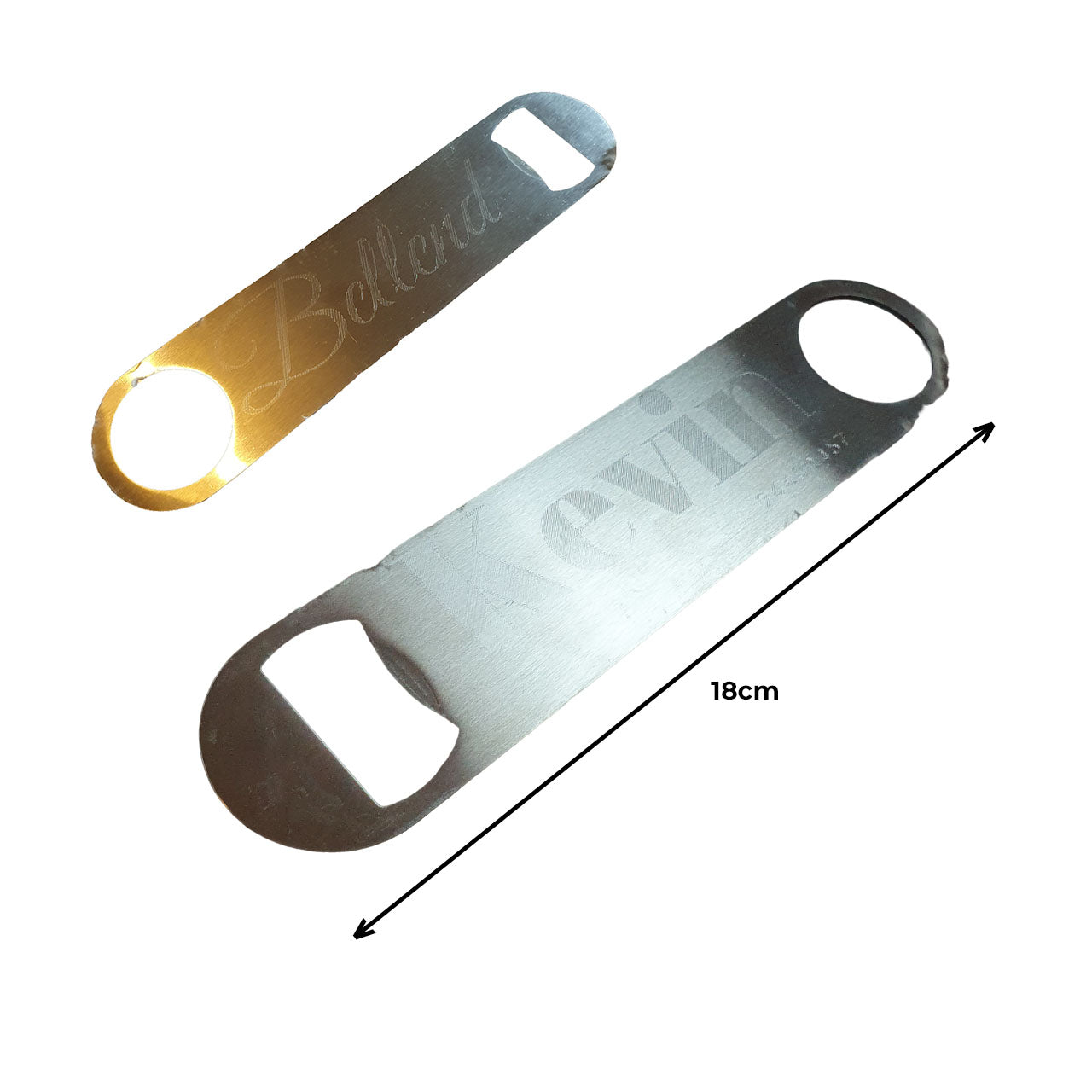 personalised bar blade bottle opener with engraved text