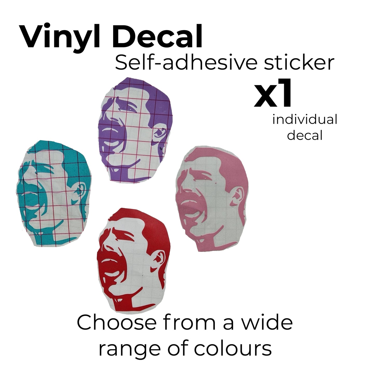 freddie mercury vinyl stickers laid out like bohemian rhapsody. qty 1x sticker. wide range of colours available