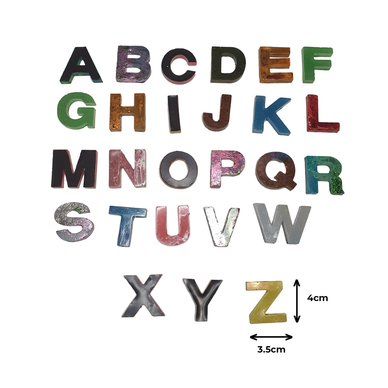 e[pxy resin alphabet fridge magnets a-z 