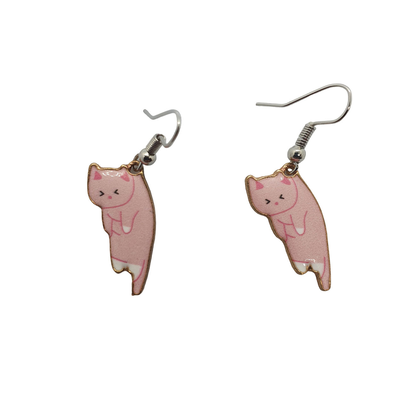 pink cat earrings uk