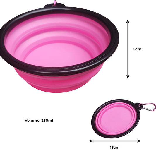 pink dog travel water bowl - portable water bowl