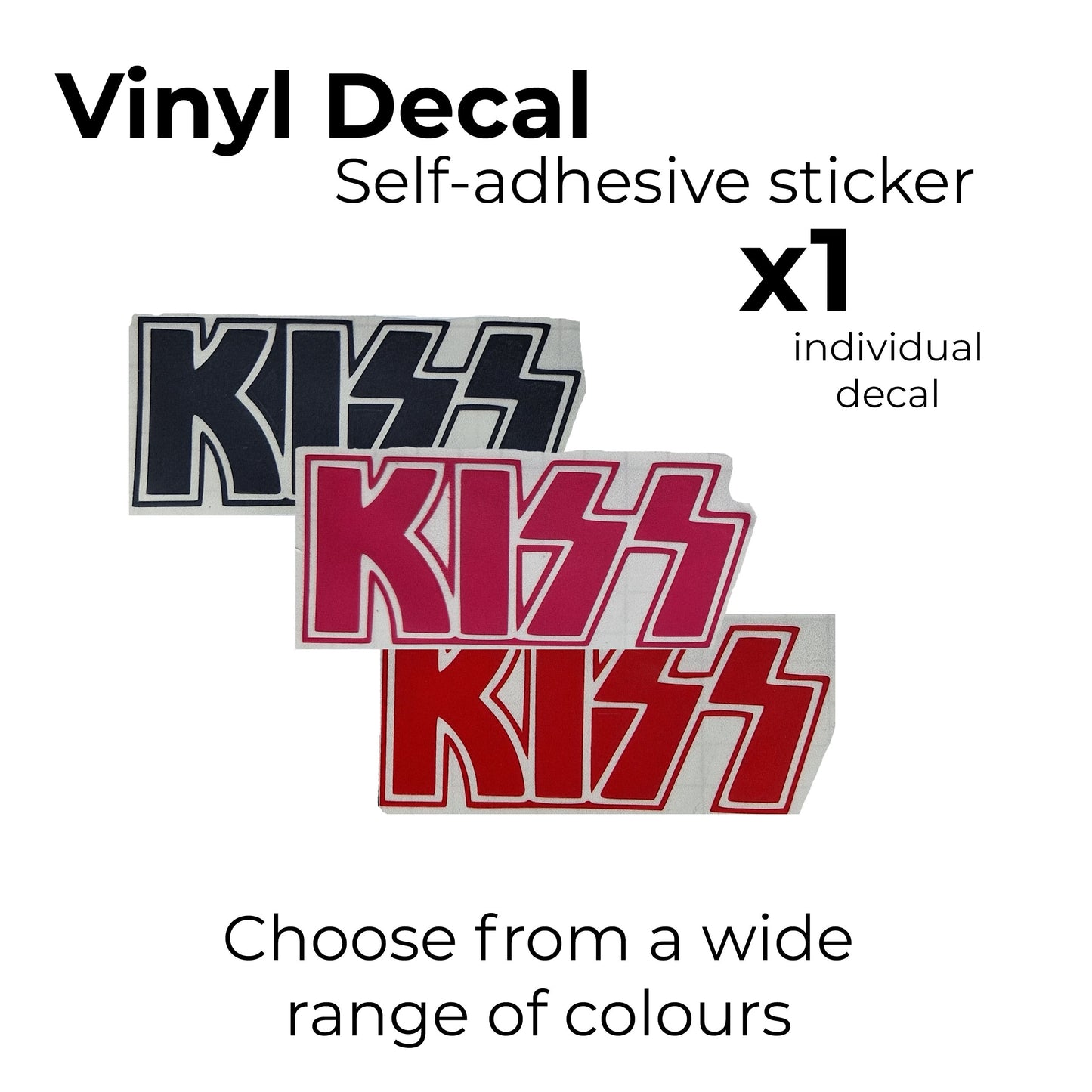 hard rock sticker kiss design in choice of colour 1x hard rock music decal 