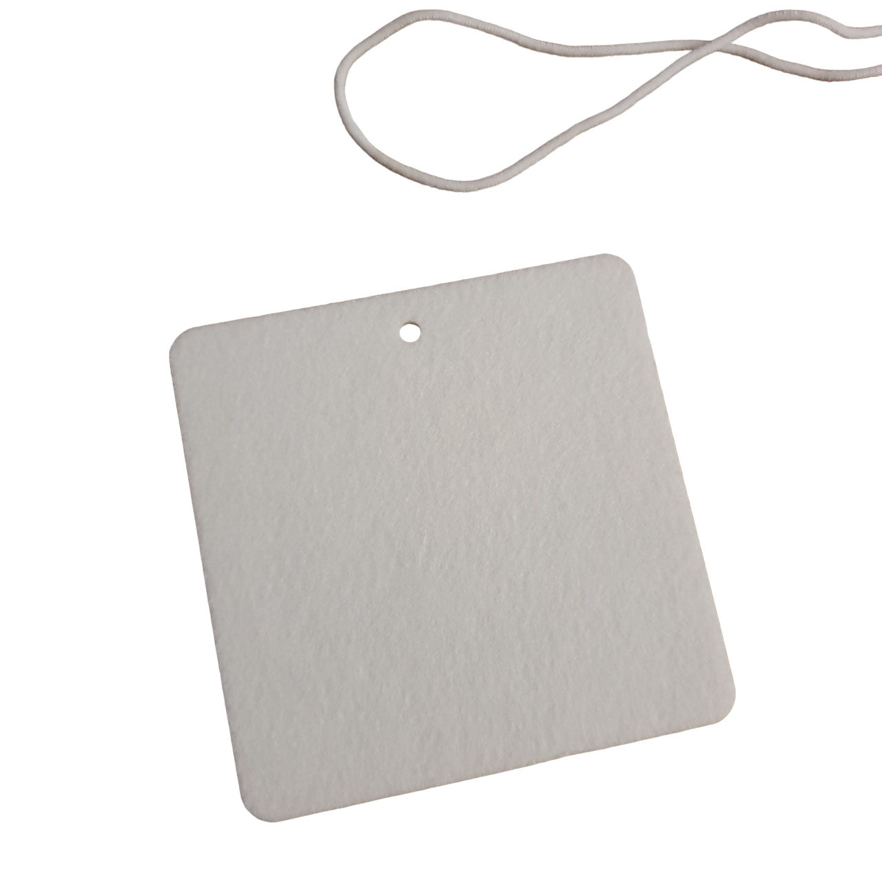 blank square car air freshener with elasticated cord