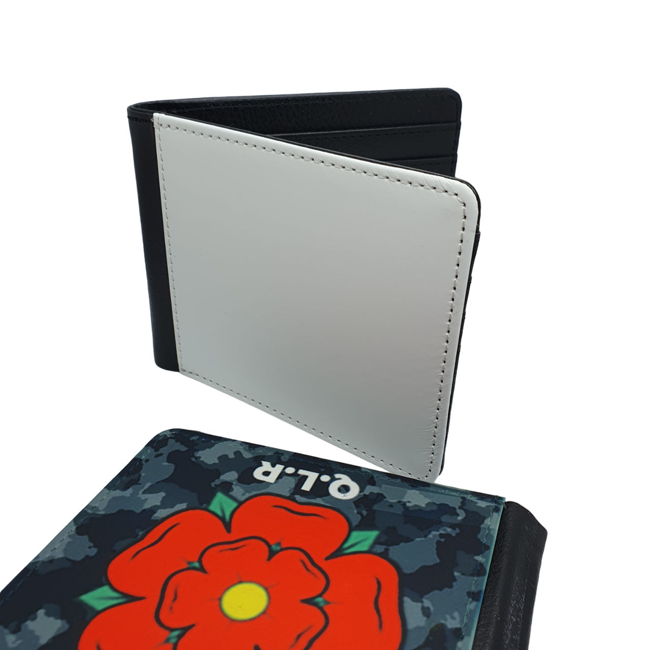customised mens wallet, faux customisable leather wallet